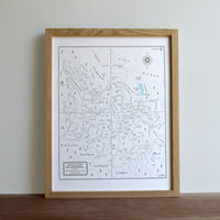 Eagle Cap Wilderness in the Wallowa Mountains, Oregon, Letterpress Map