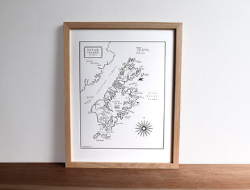 Kodiak Island, Alaska, Letterpress Map