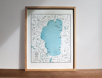 Lake Tahoe Basin, California, Letterpress Map