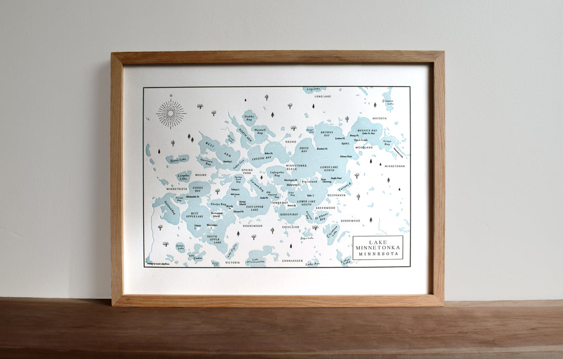 Lake Minnetonka, Minnesota Map Print