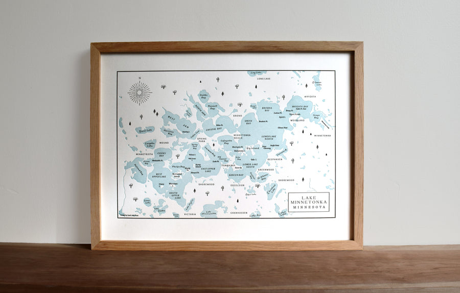Lake Minnetonka, Minnesota Map Print