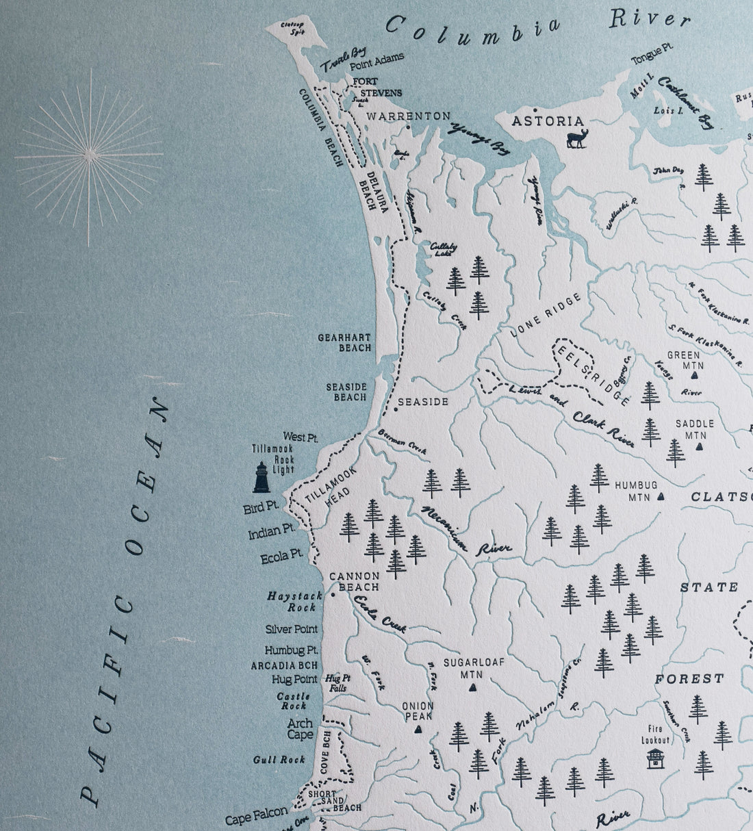 Oregon Coast Map, Columbia River to Tillamook Bay Map