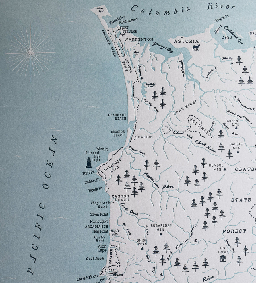 Oregon Coast Map, Columbia River to Tillamook Bay Map
