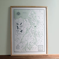 Puget Sound, Washington Letterpress Map
