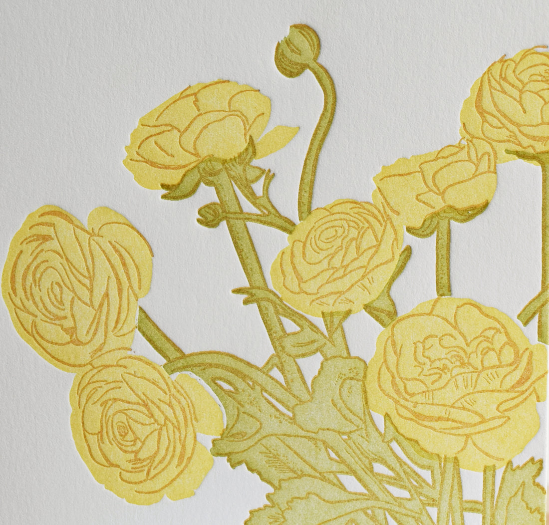 Ranunculus (Yellow) Flower Card