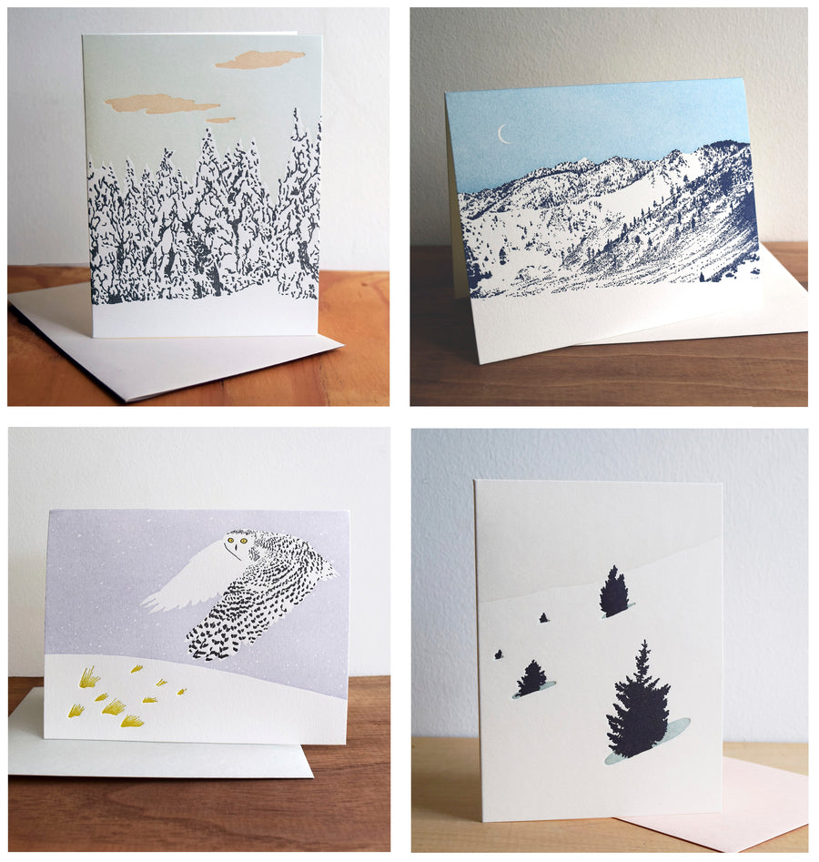 Snow Pack, 4 Holiday Cards
