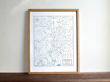 Three Sisters Wilderness, Oregon, Letterpress Map