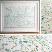 Alpine Lakes Wilderness Washington Letterpress Map