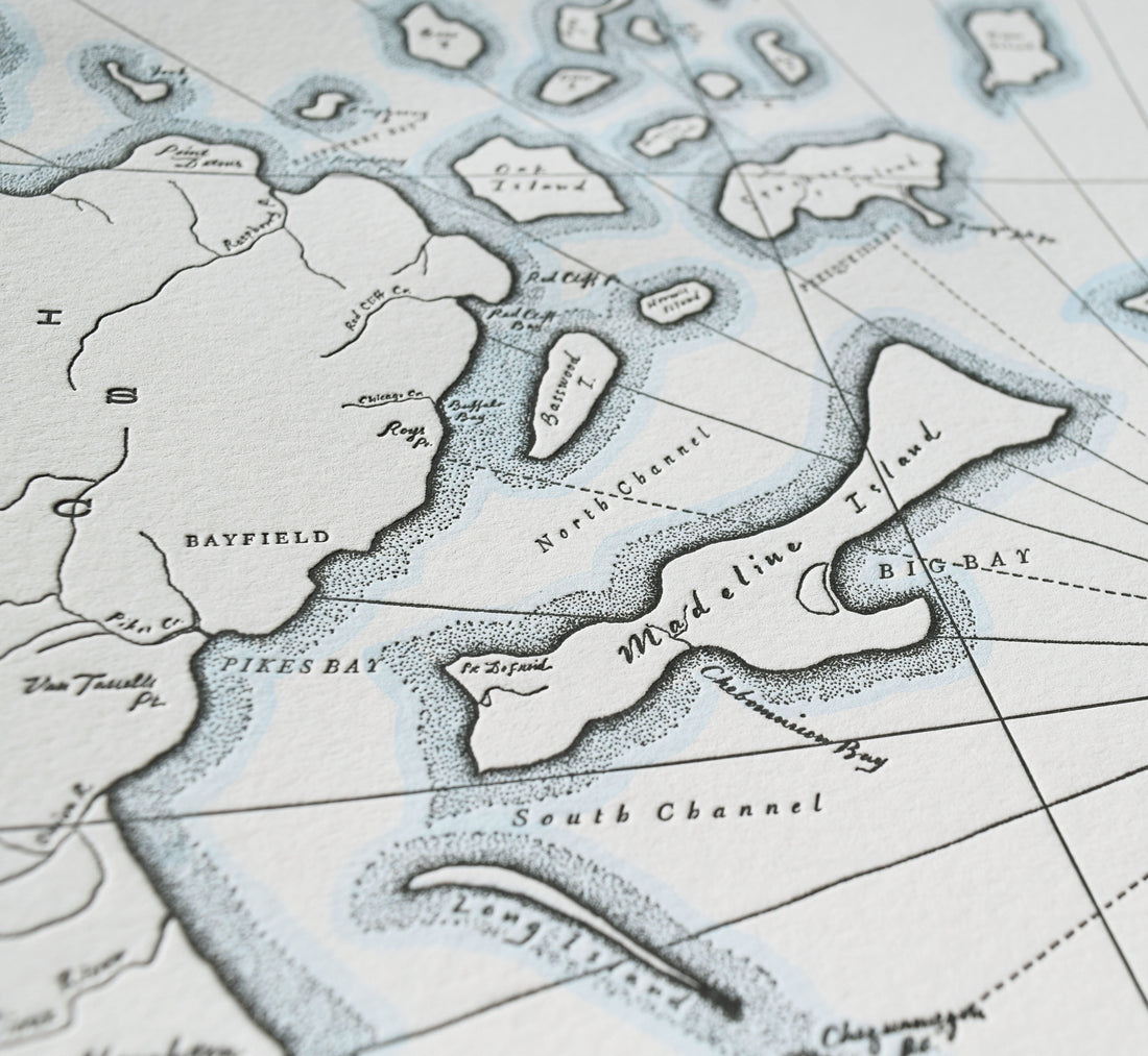 Letterpress print of Apostle Islands Map