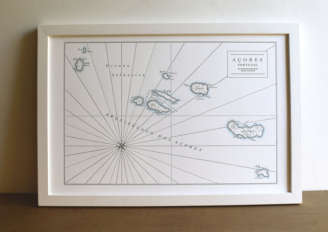 Wallart Map of Azores Portugal