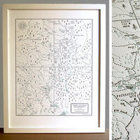 Framed Map of the Three Sisters wilderness area of the oregon cascade mountain range