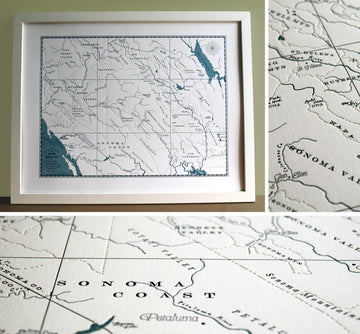 Map of California Sonoma Coast and Wine Country
