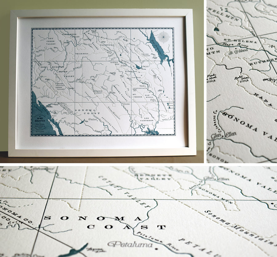 Map of California Sonoma Coast and Wine Country