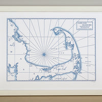 Cape Cod, Massachusetts, Letterpress Map