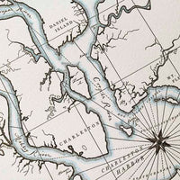 Charleston Harbor map wall art