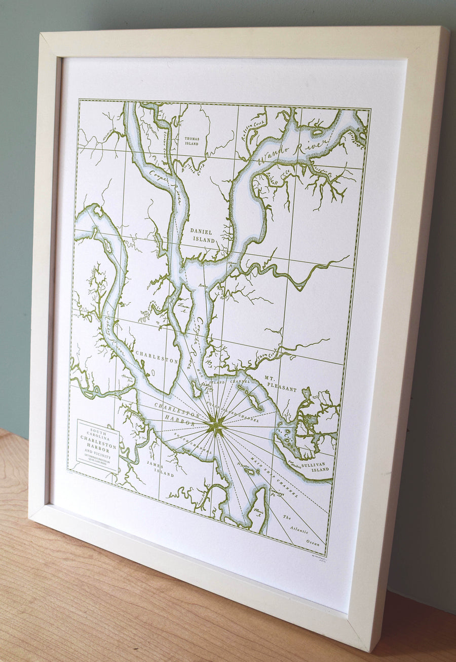 Map of Charleston South Carolina Art Print