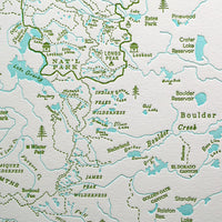 Colorado Front Range Map including Boulder and Rocky Mountain National Park