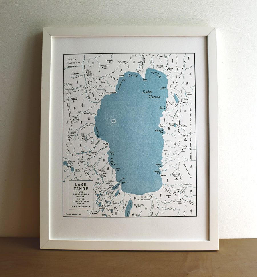 Lake Tahoe framed print wall decor