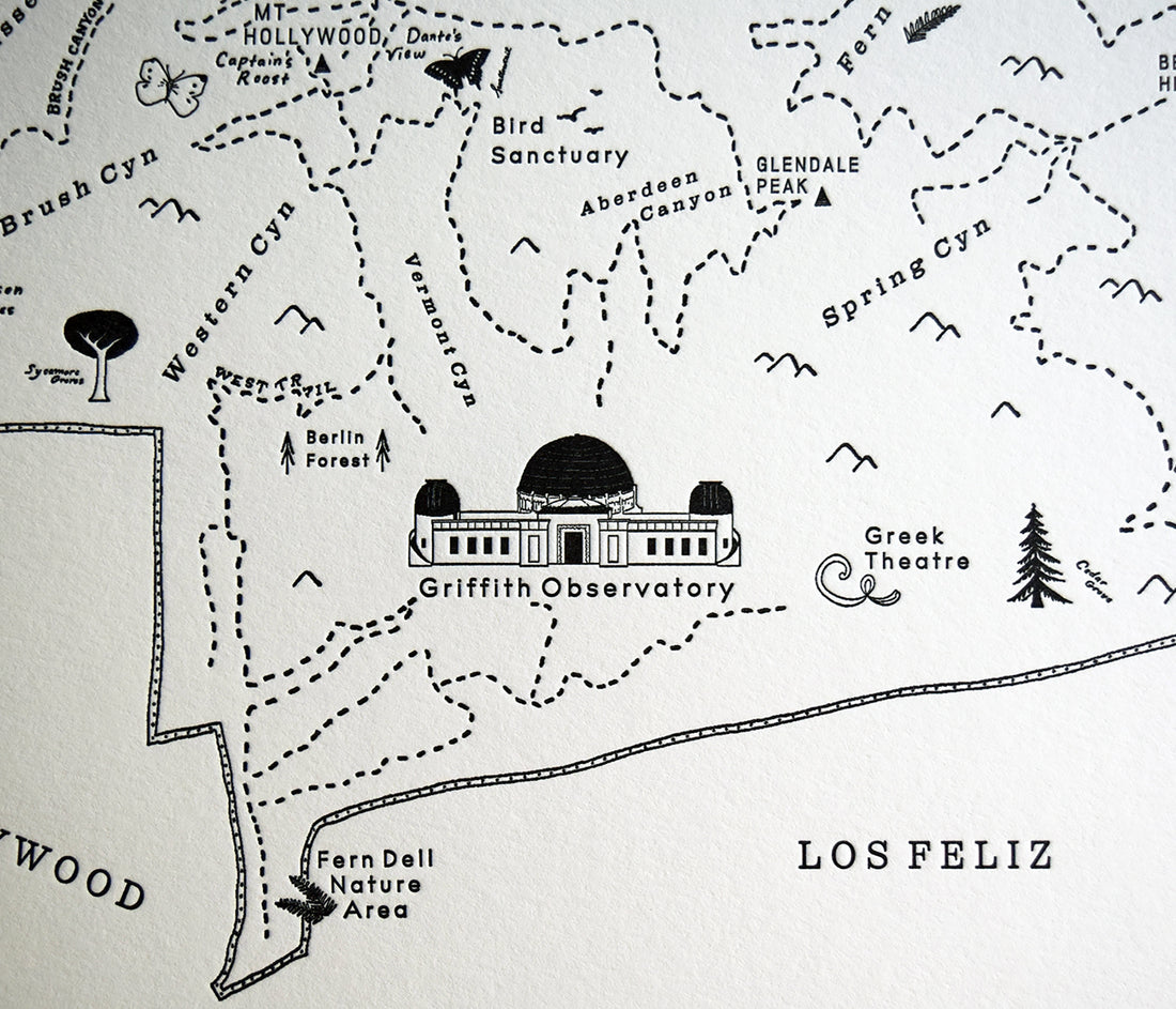 Griffith Observatory Los Angeles California map