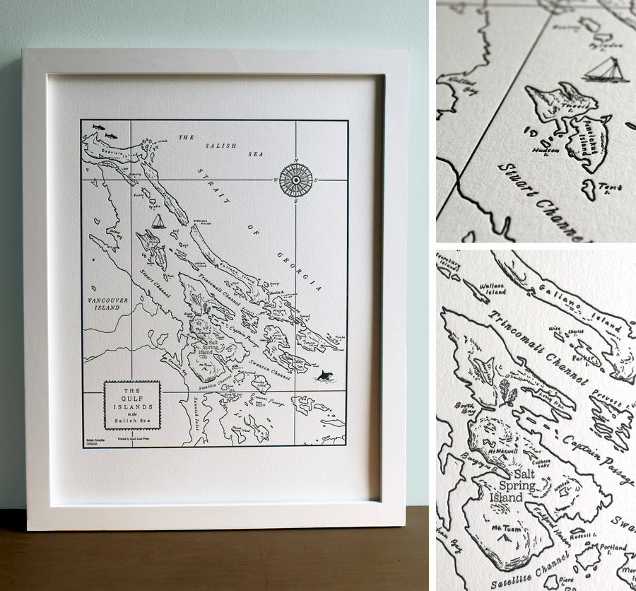 Gulf Islands Vancouver Island Map print