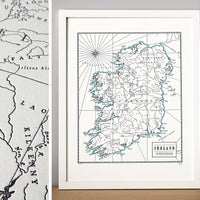 Ireland, Letterpress Map