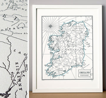 Ireland, Letterpress Map