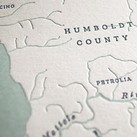 California coastline map including huboldt and mendocino county 