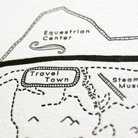 Los Angeles Griffith Park Map Wall Art Letterpress print
