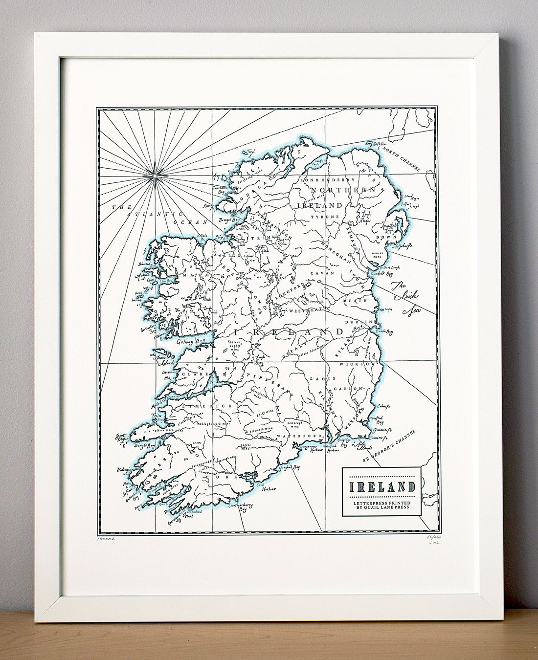 Ireland, Letterpress Map