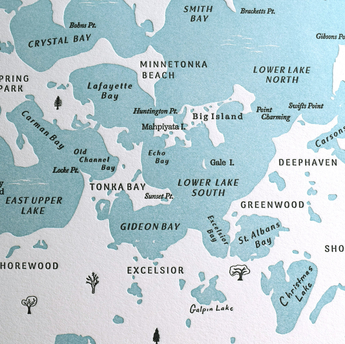 Lake Minnetonka, Minnesota Map Print