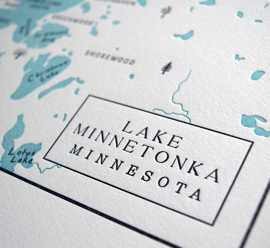 Lake Minnetonka, Minnesota Map Print