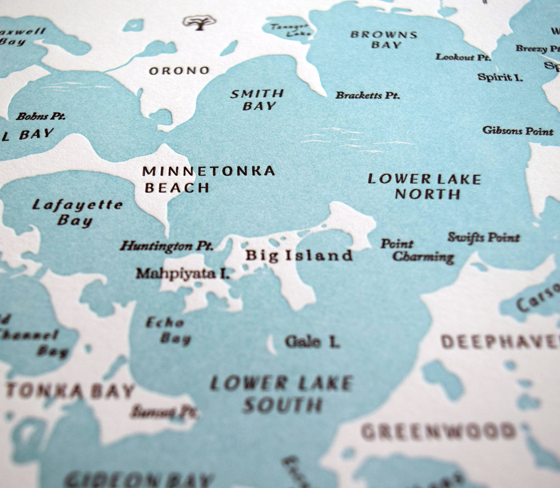 Lake Minnetonka, Minnesota Map Print