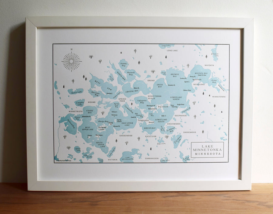 Lake Minnetonka, Minnesota Map Print