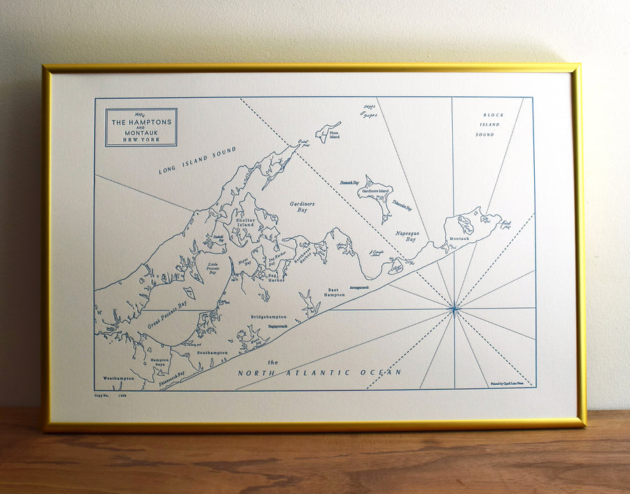 New York Map Framed letterpress map wall art.  Map art decor