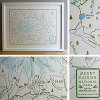 Mount Rainier National Park Map including Wonderland Trail