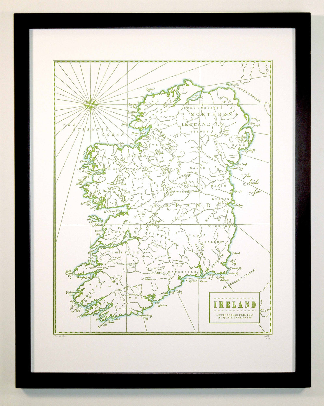 Ireland, Letterpress Map