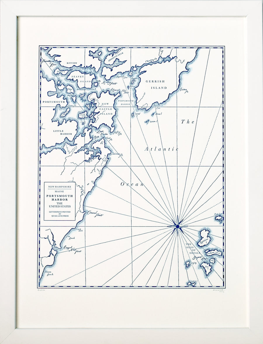 Northeastern Nautical Theme map Portsmouth Harbor