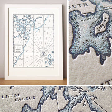 Northeastern US wall art map 