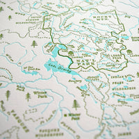 Longs Peak Colorado Map Print Front Range of Colorado Nature Map