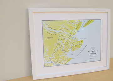 Savannah, Georgia, Letterpress Map