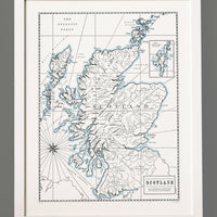 Scotland, Letterpress Map Print
