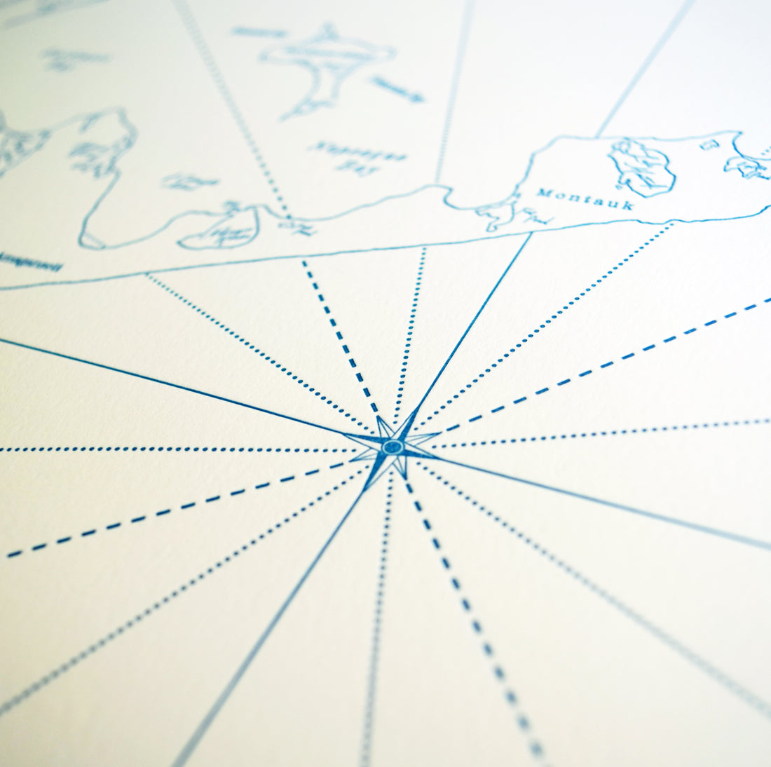 Northeastern US Map Montauk New York & the Hamptons Art Print