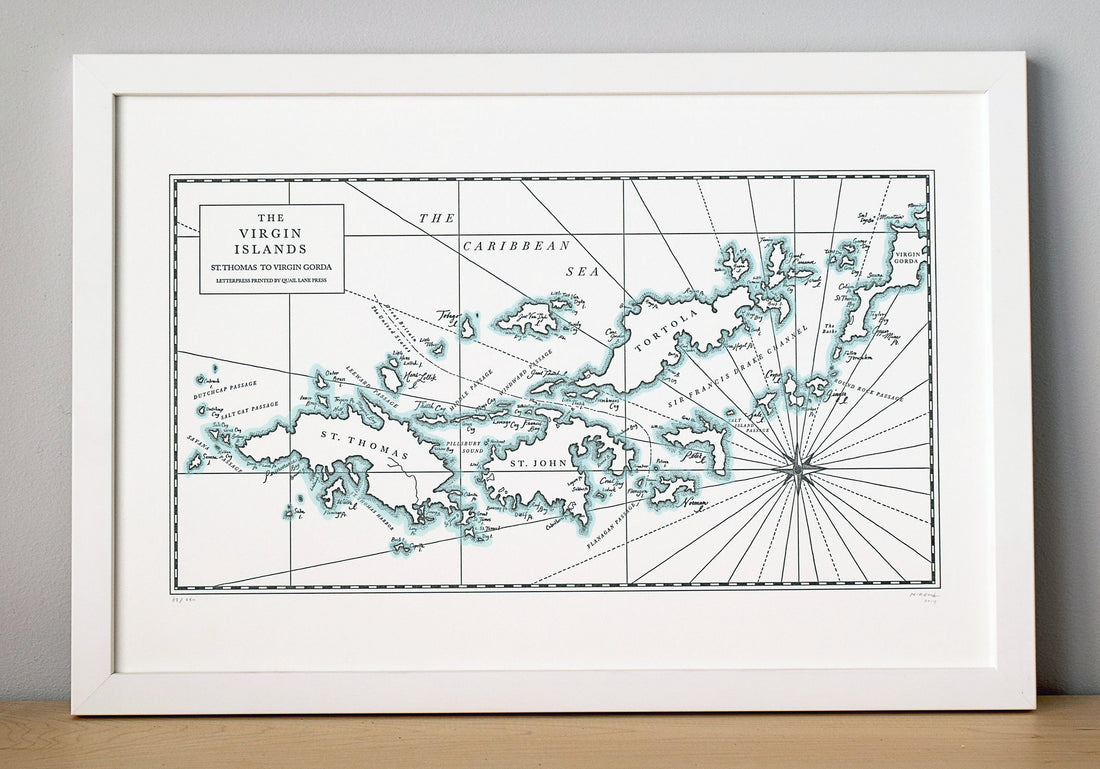 Virgin Islands Map Print (Dark Grey)