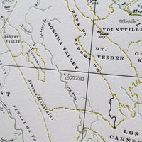 Napa County and Sonoma County Wine Country Map