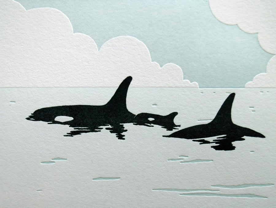 Orca Whale Pod Card