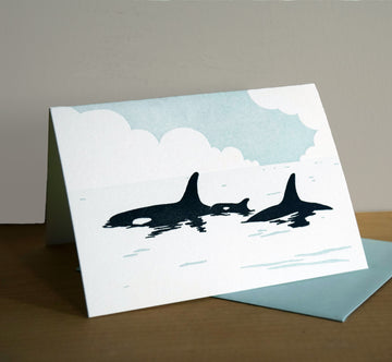 Orca Whale Pod Card