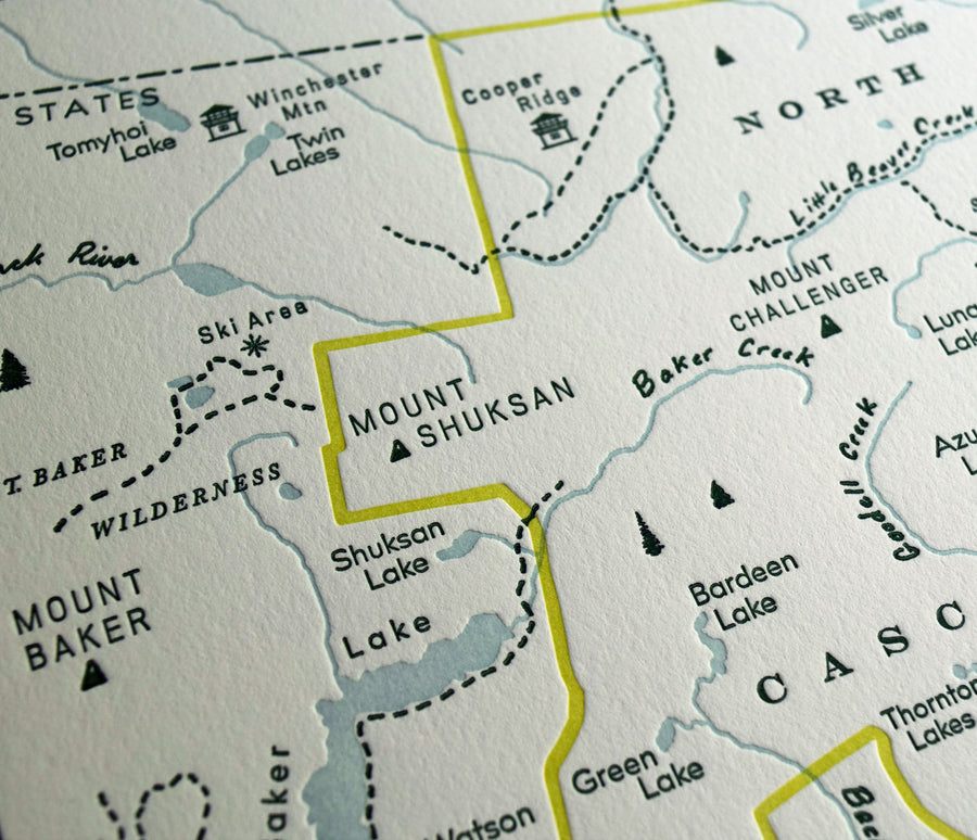 North Cascades National Park. Washington Map Quail Lane Press
