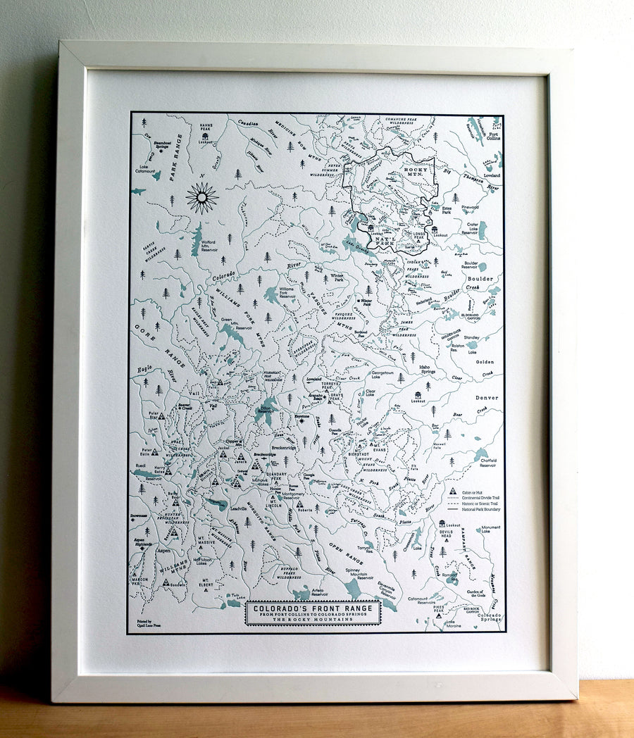 Colorado Map, The Front Range from Fort Collins to Colorado Springs
