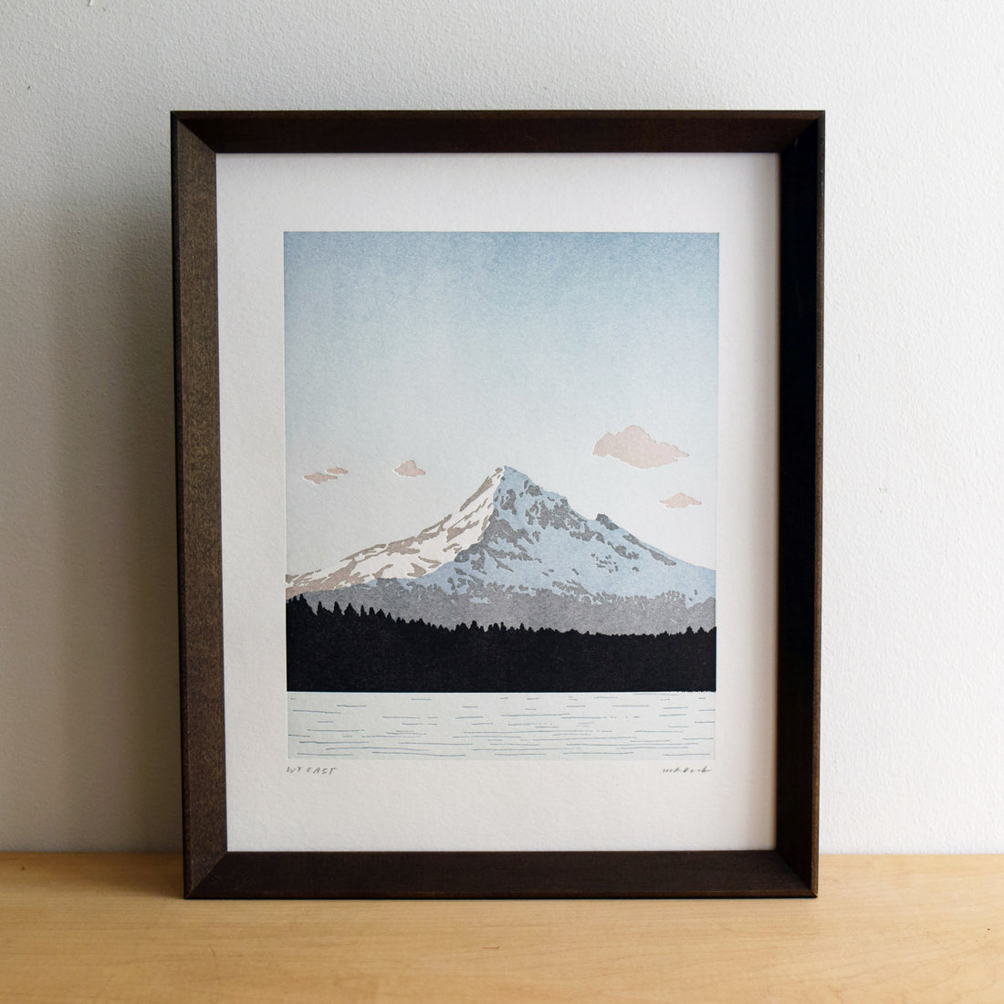 Wyeast (Mount Hood) from Lost Lake, Letterpress Print