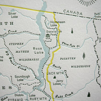 North Cascades National Park. Washington Map